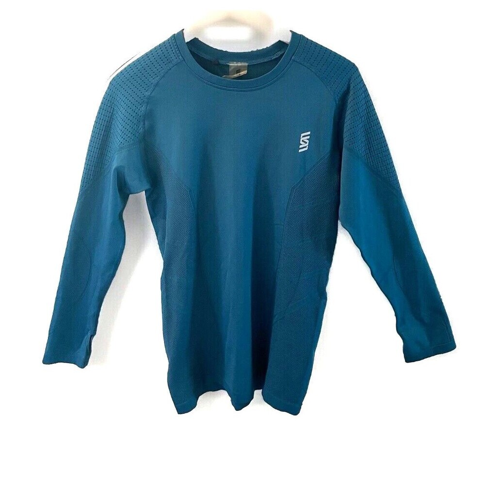 Second Skin Quatroflx Men's Compression Shirt Size XL Top Long Sleeves Teal Blue
